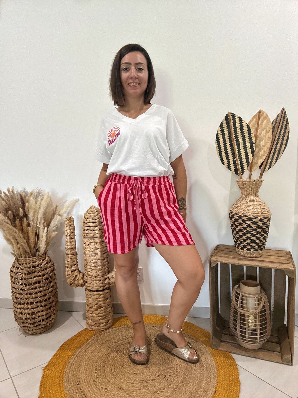 T-shirt imprimé "Sunsets" blanc 🌞