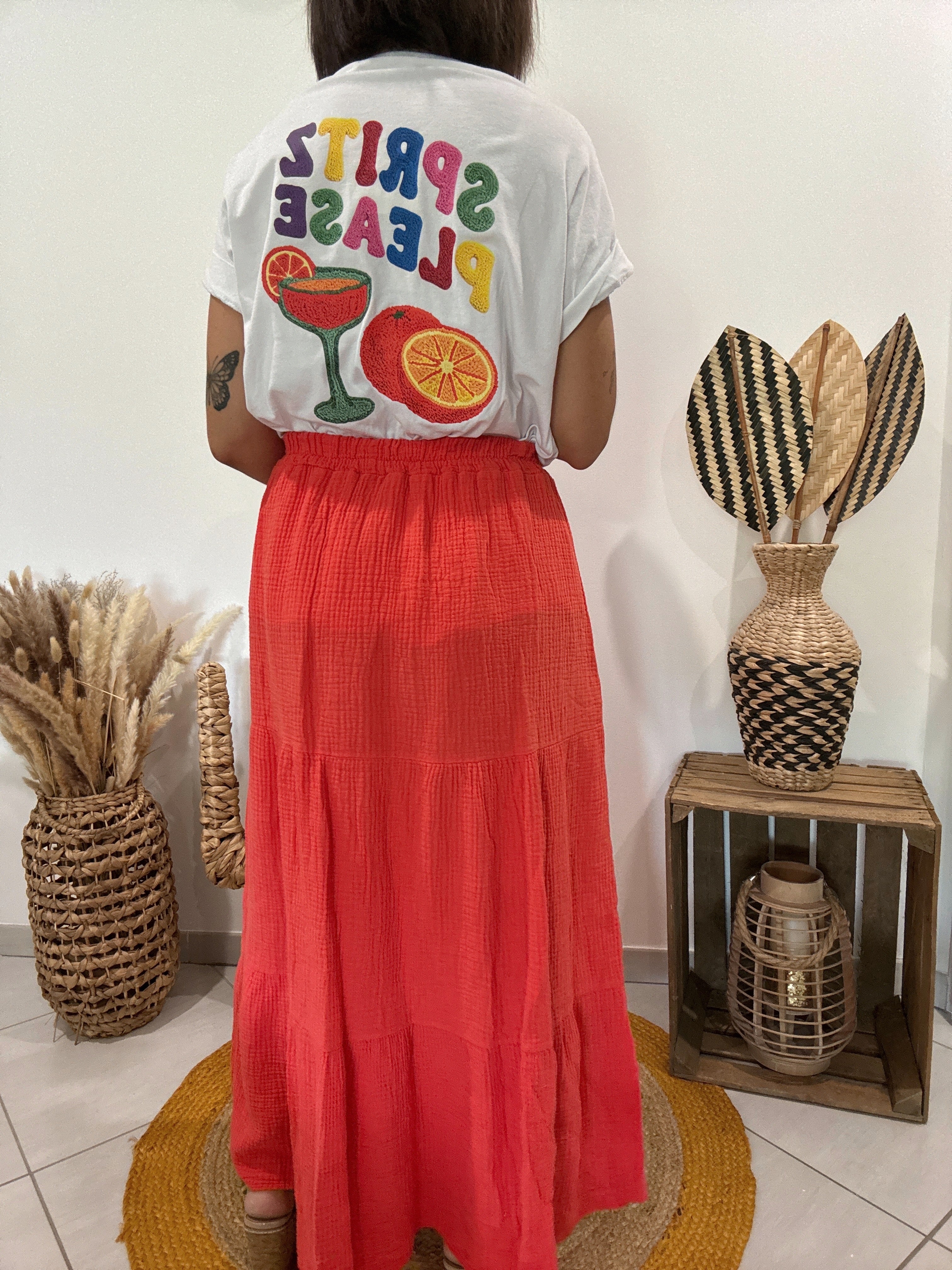 T-shirt imprimé "Spritz Please" blanc 🍹