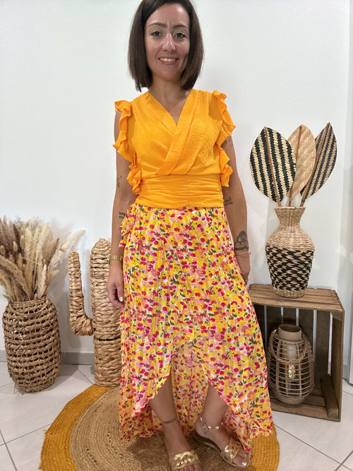 Blouse chic à volants orange Morgan - 34 ♻️