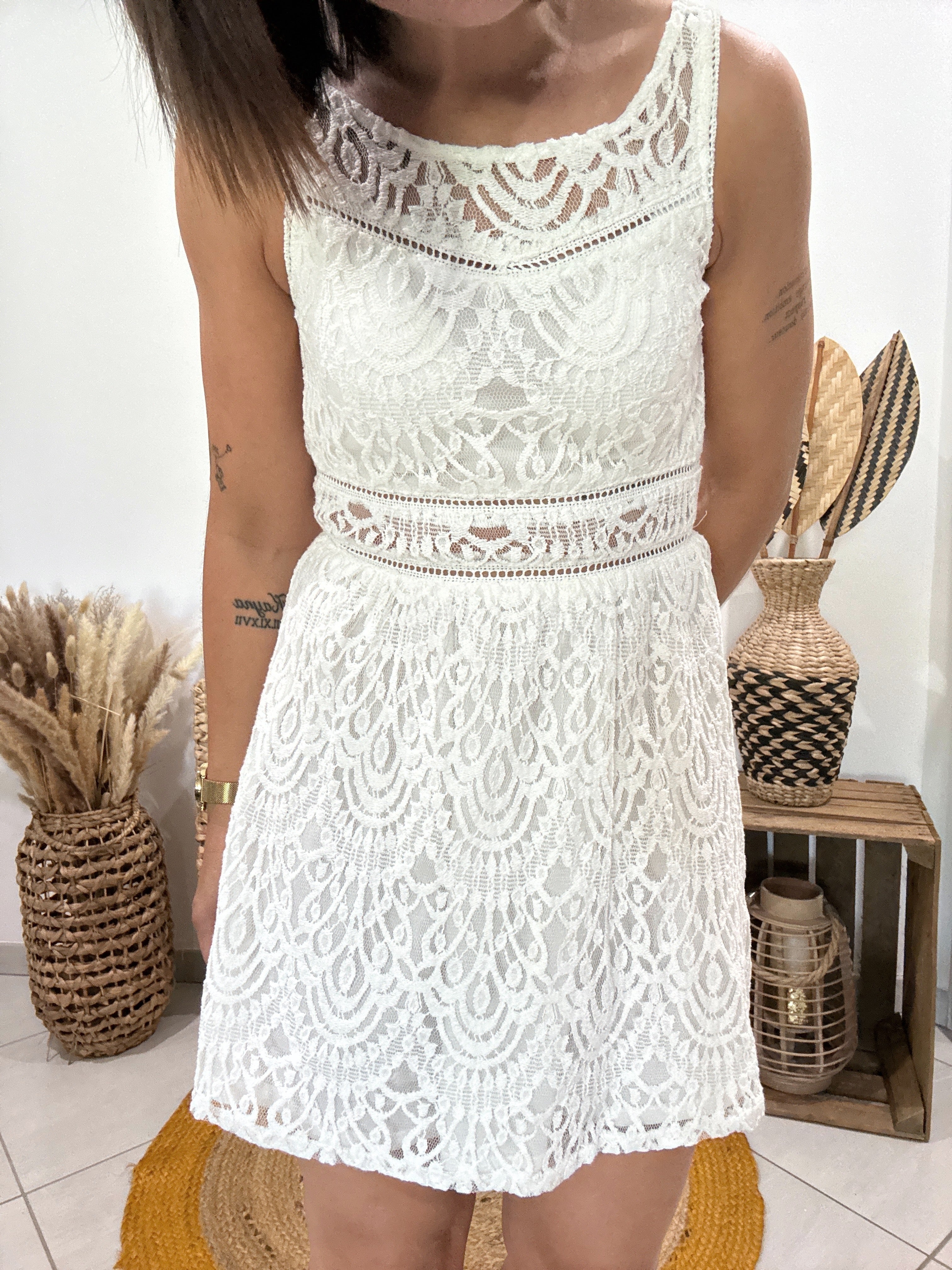 Robe dentelle blanche H&M - XS ♻️