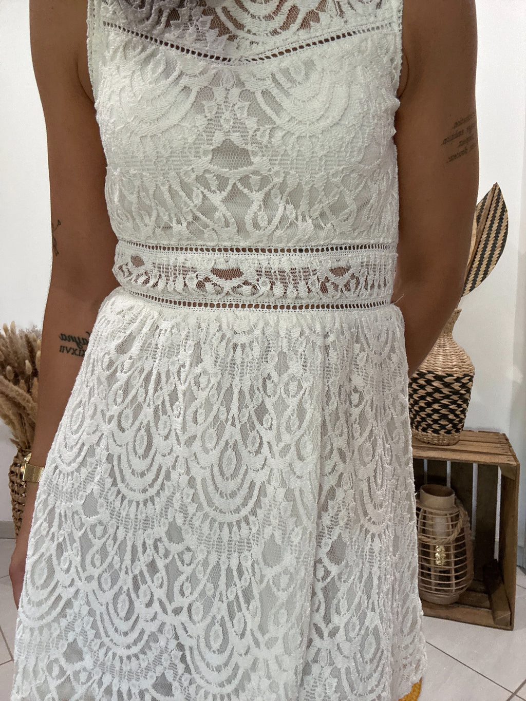 Robe dentelle blanche H&M - XS ♻️