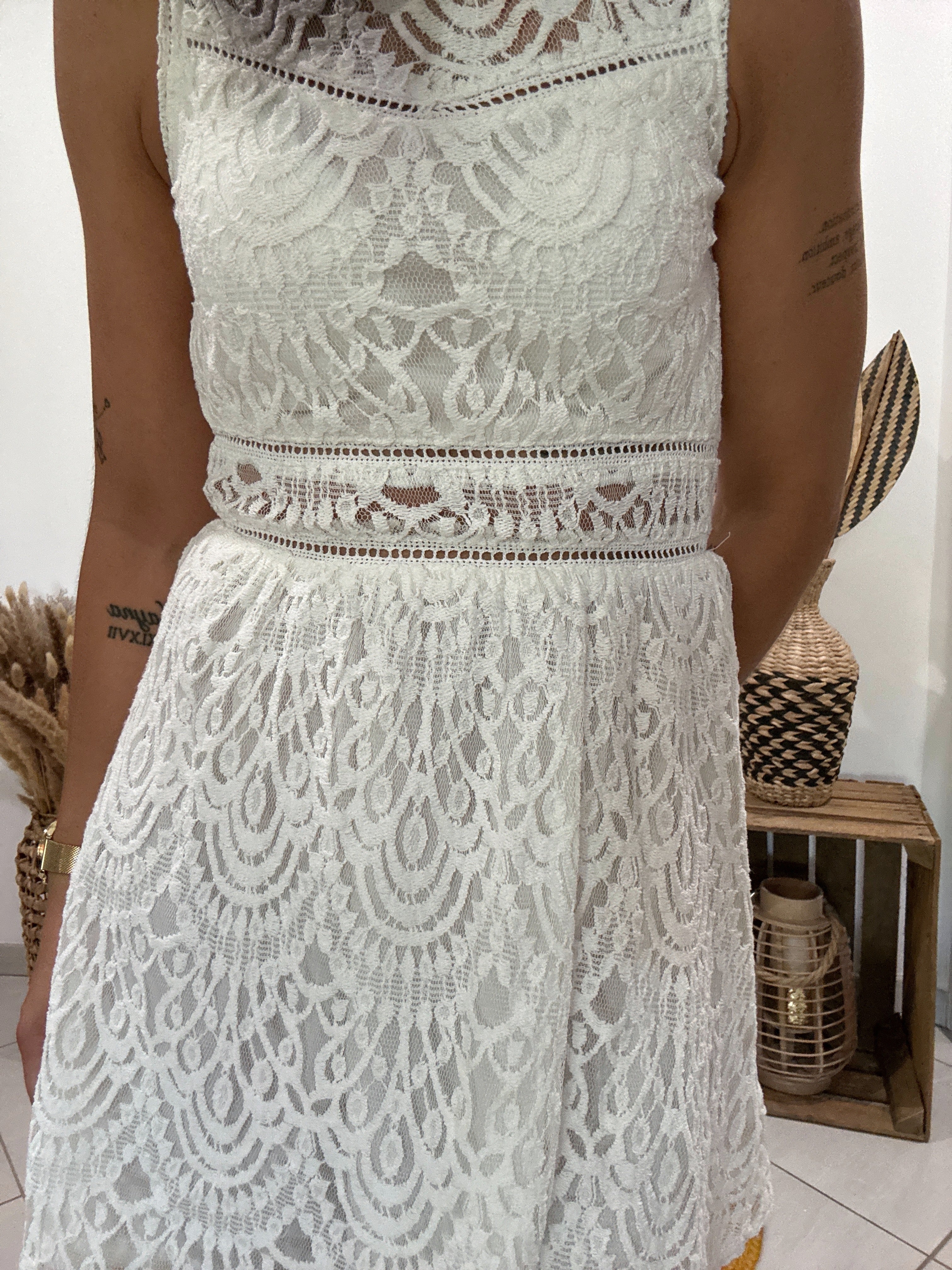 Robe dentelle blanche H&M - XS ♻️