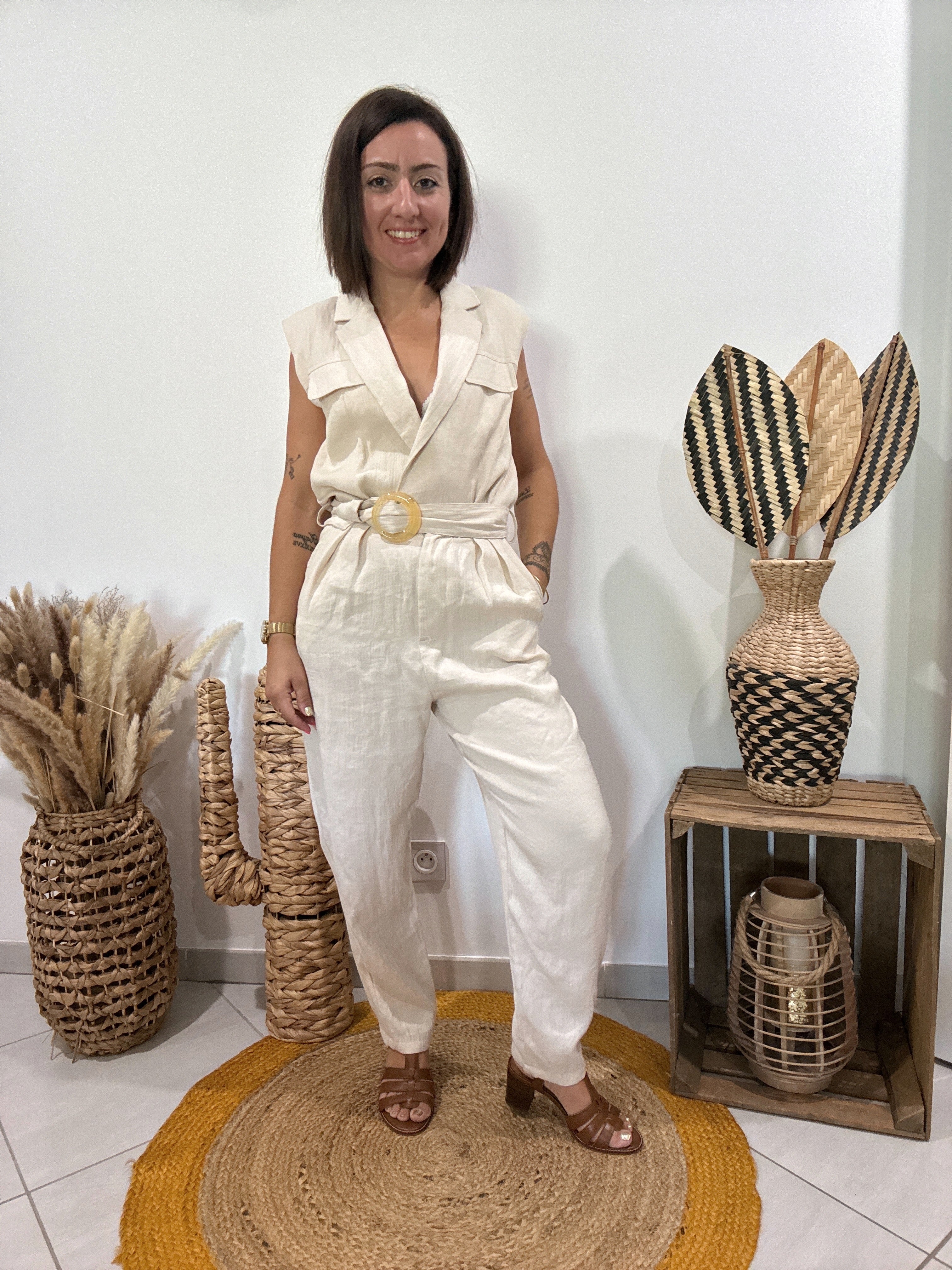 Combipantalon beige Zara - S