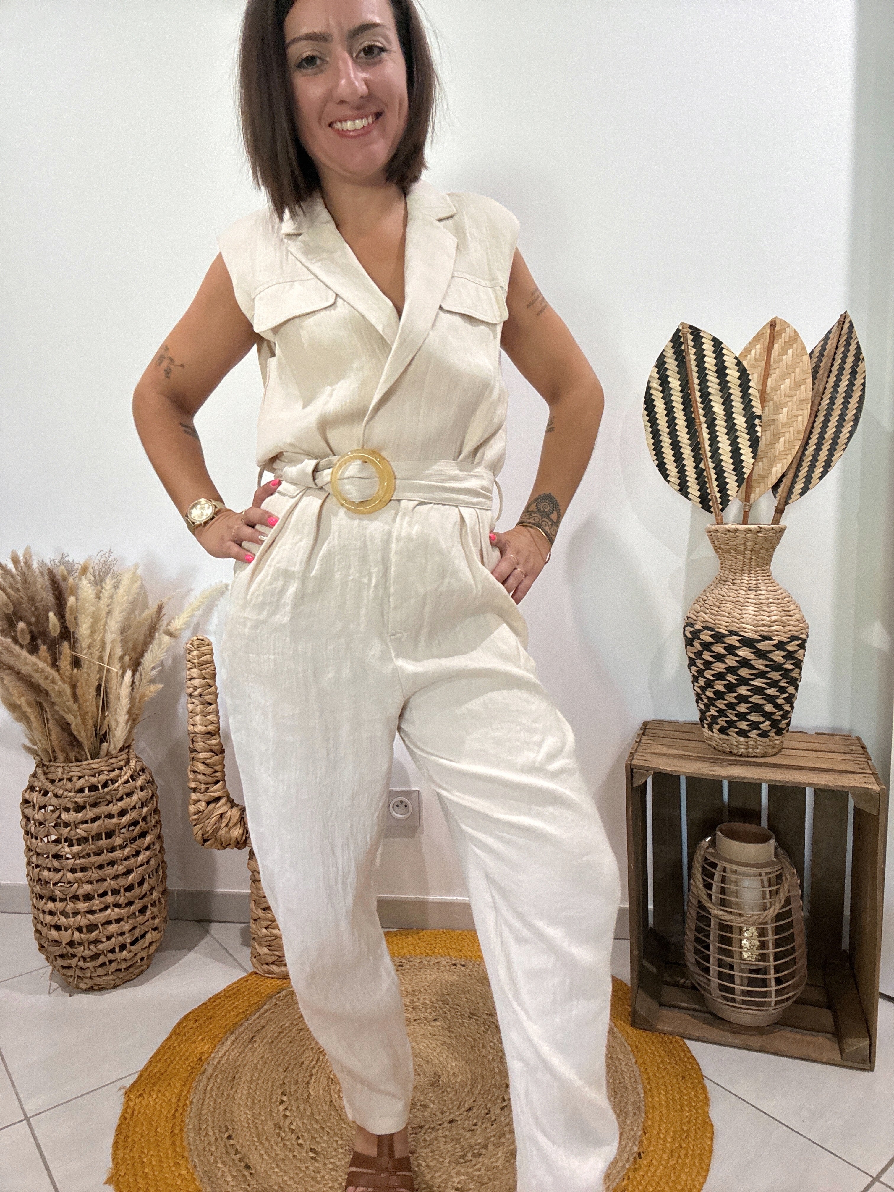 Combipantalon beige Zara - S