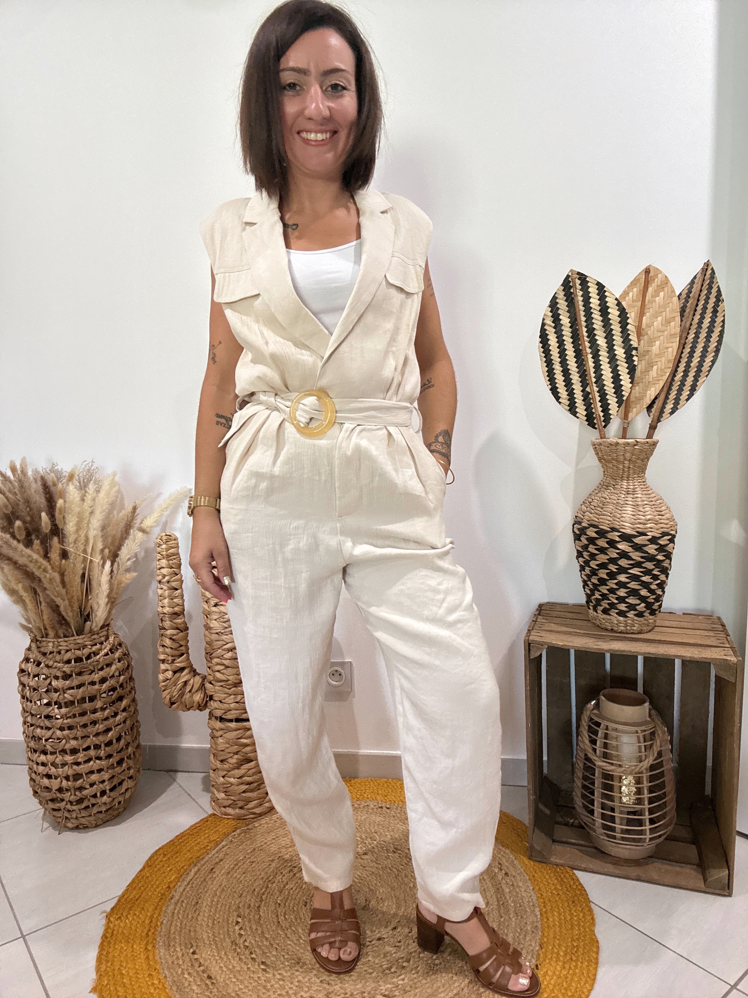 Combipantalon beige Zara - S