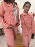 Veste en jean rose - femme