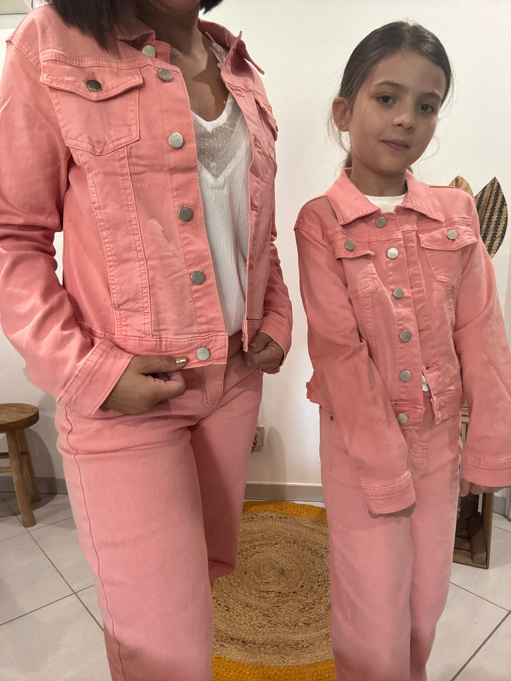 Veste en jean rose - fille