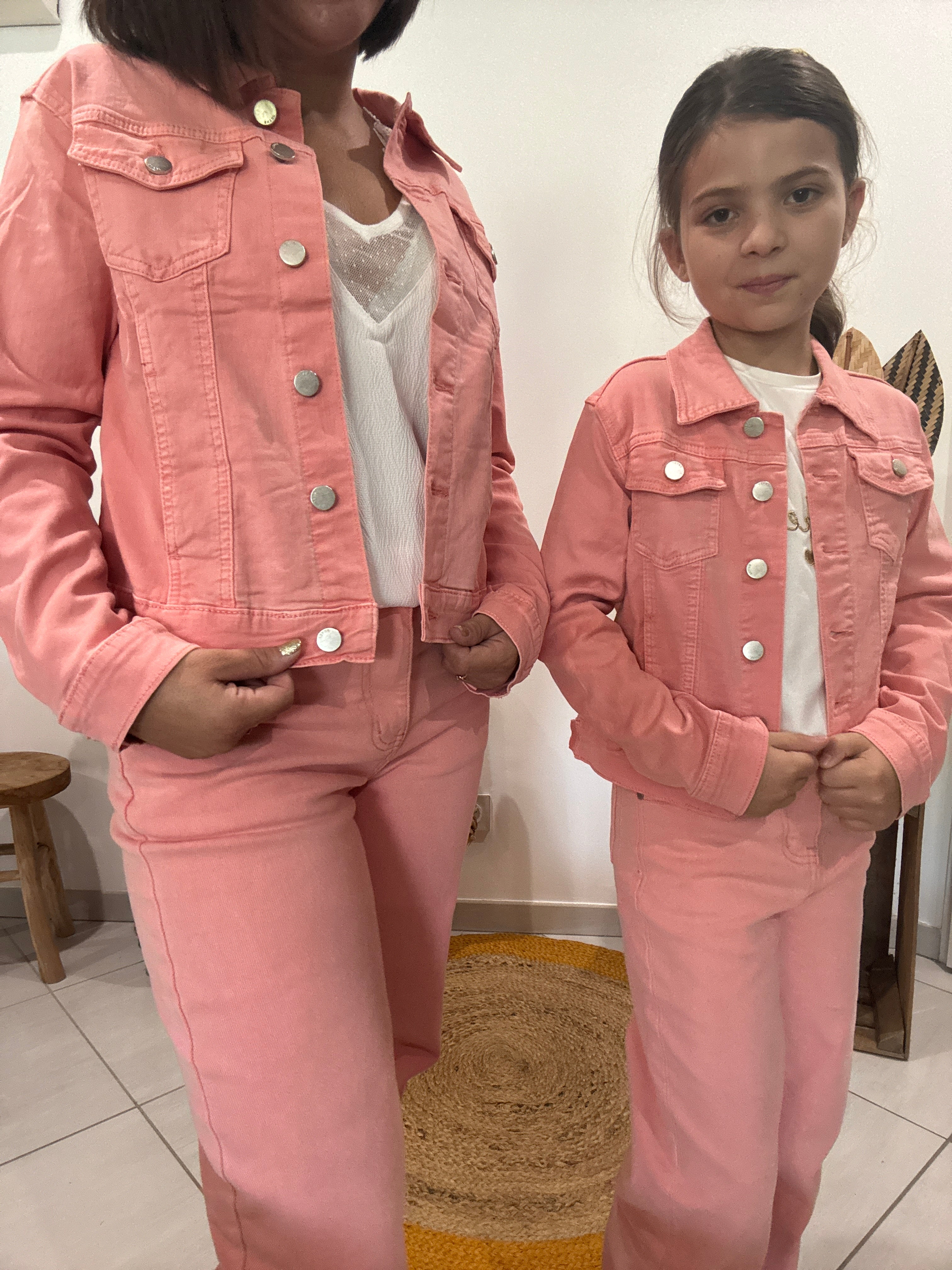 Veste en jean rose - femme