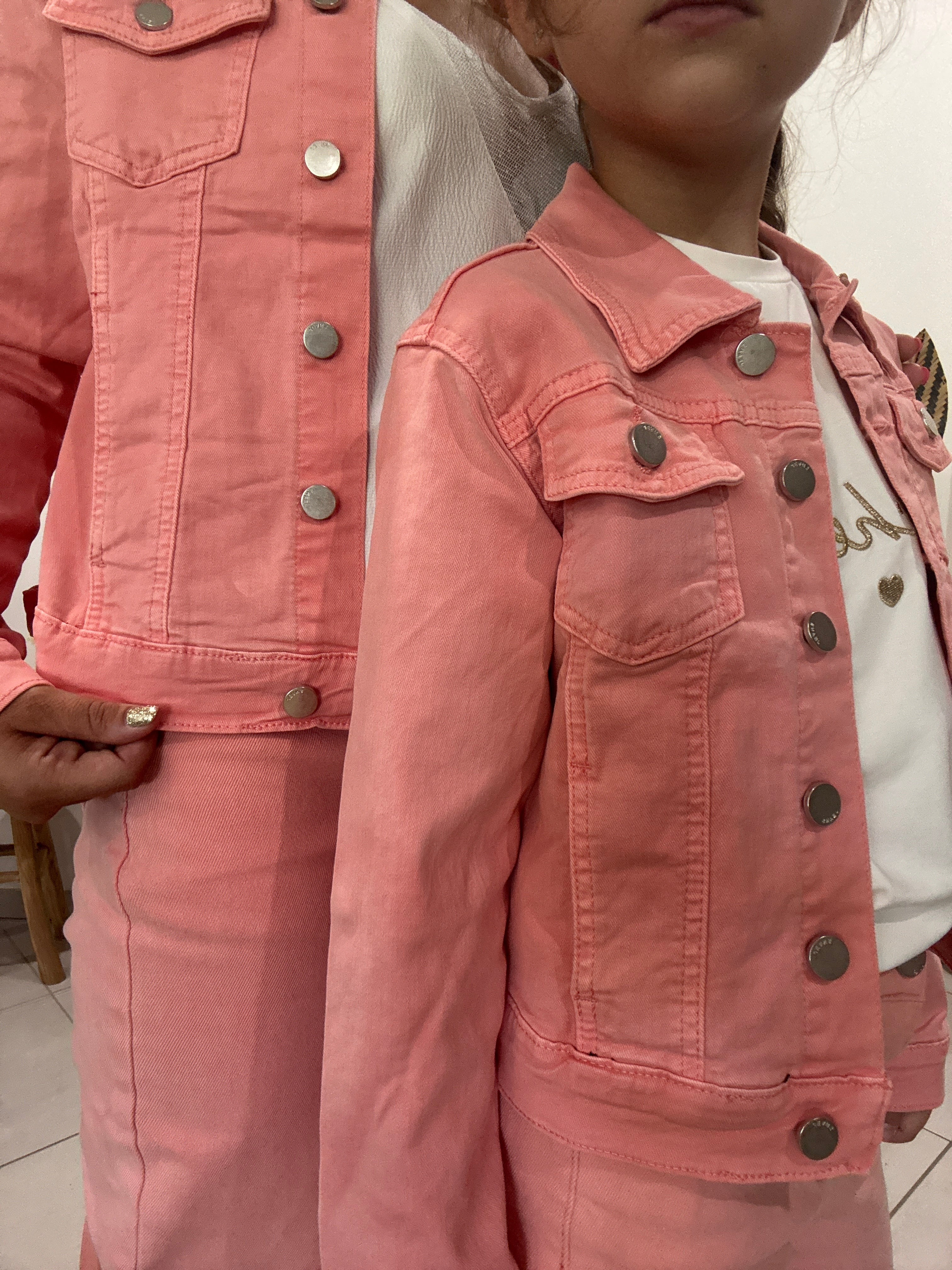 Veste en jean rose - femme