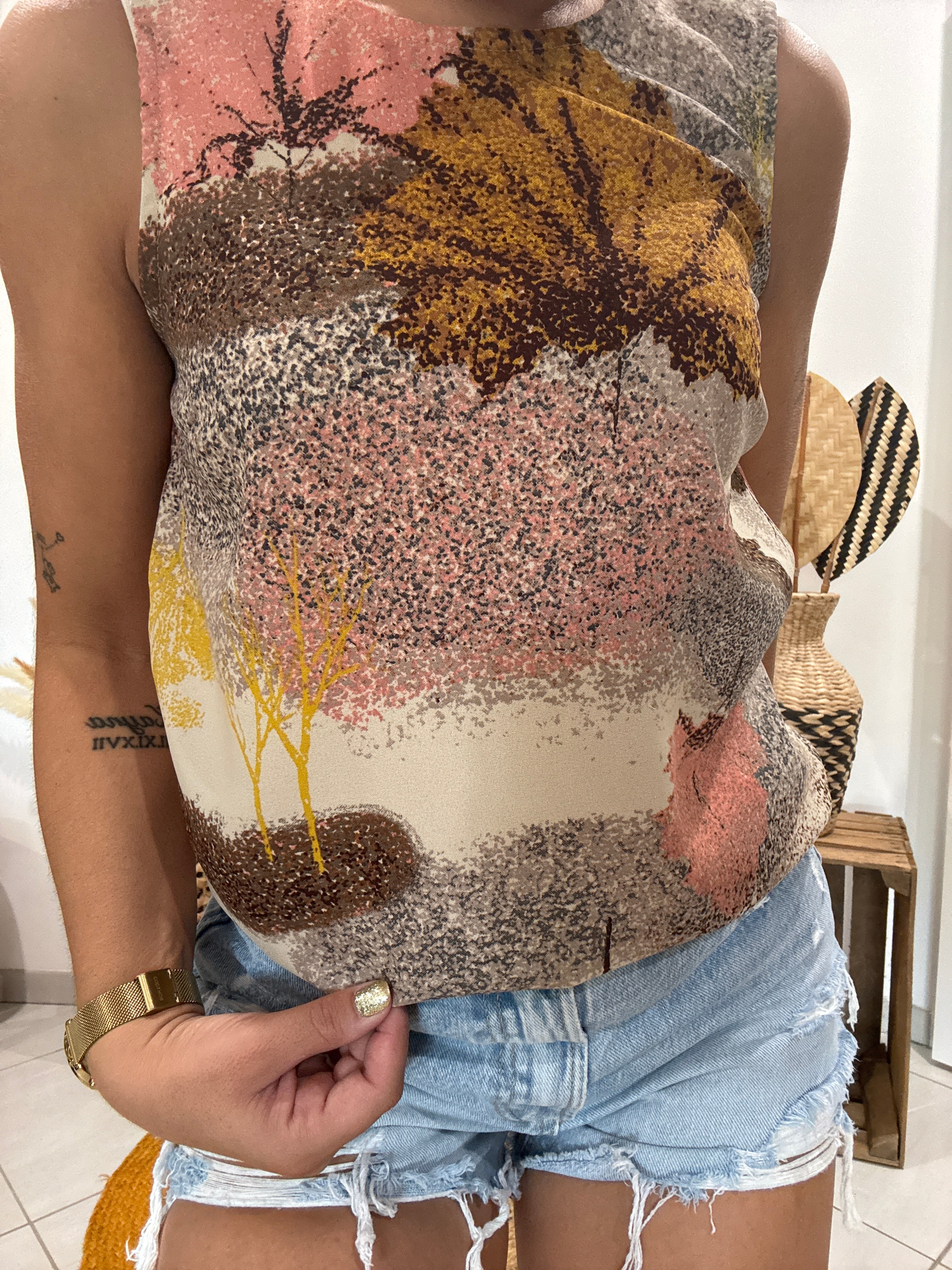 Top imprimé feuilles couleurs d'automne Vero Moda - XS ♻️