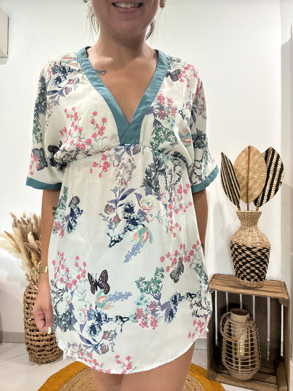 Blouse tunique imprimé japonisant Promod - 36 ♻️