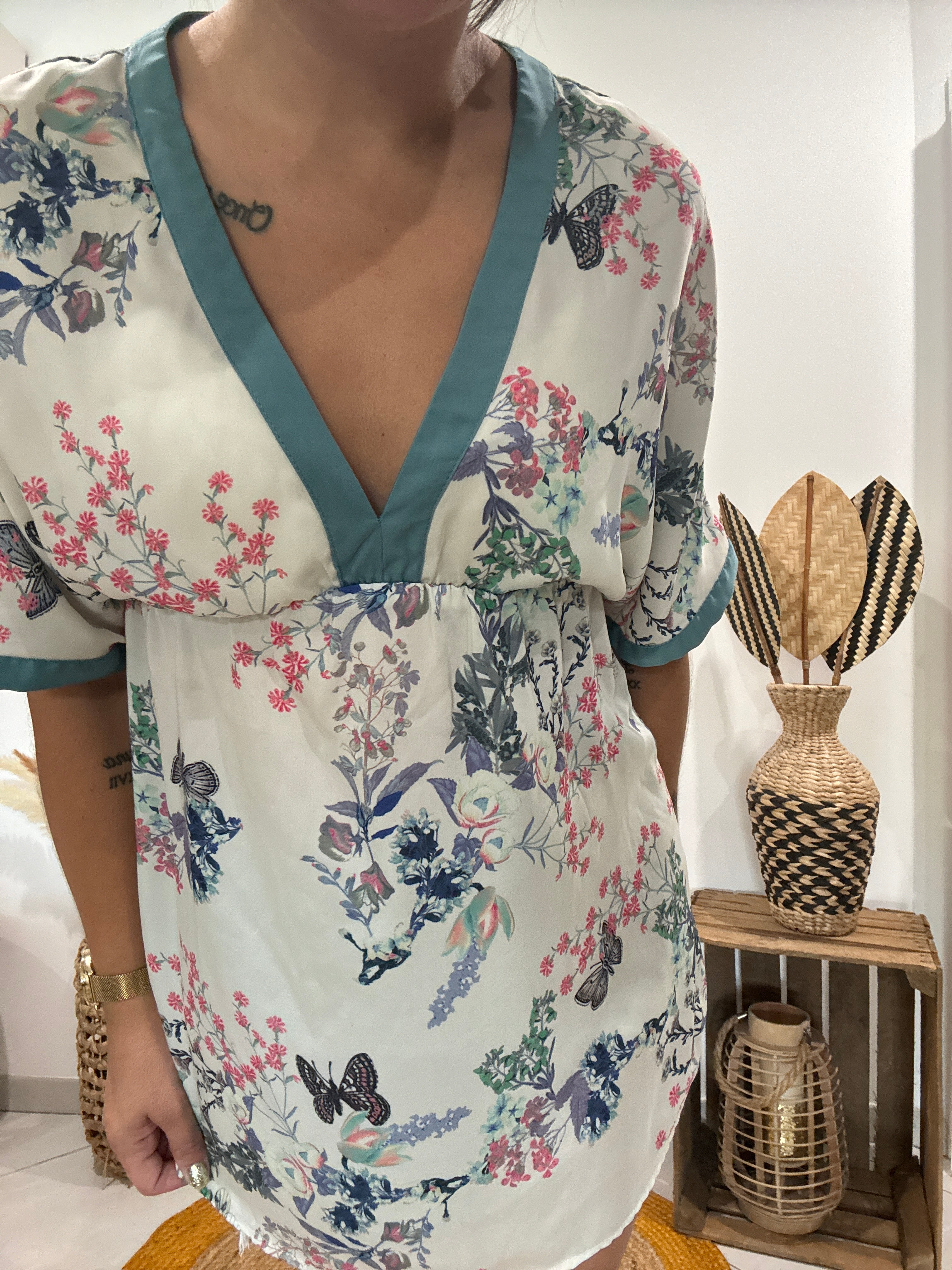 Blouse tunique imprimé japonisant Promod - 36 ♻️