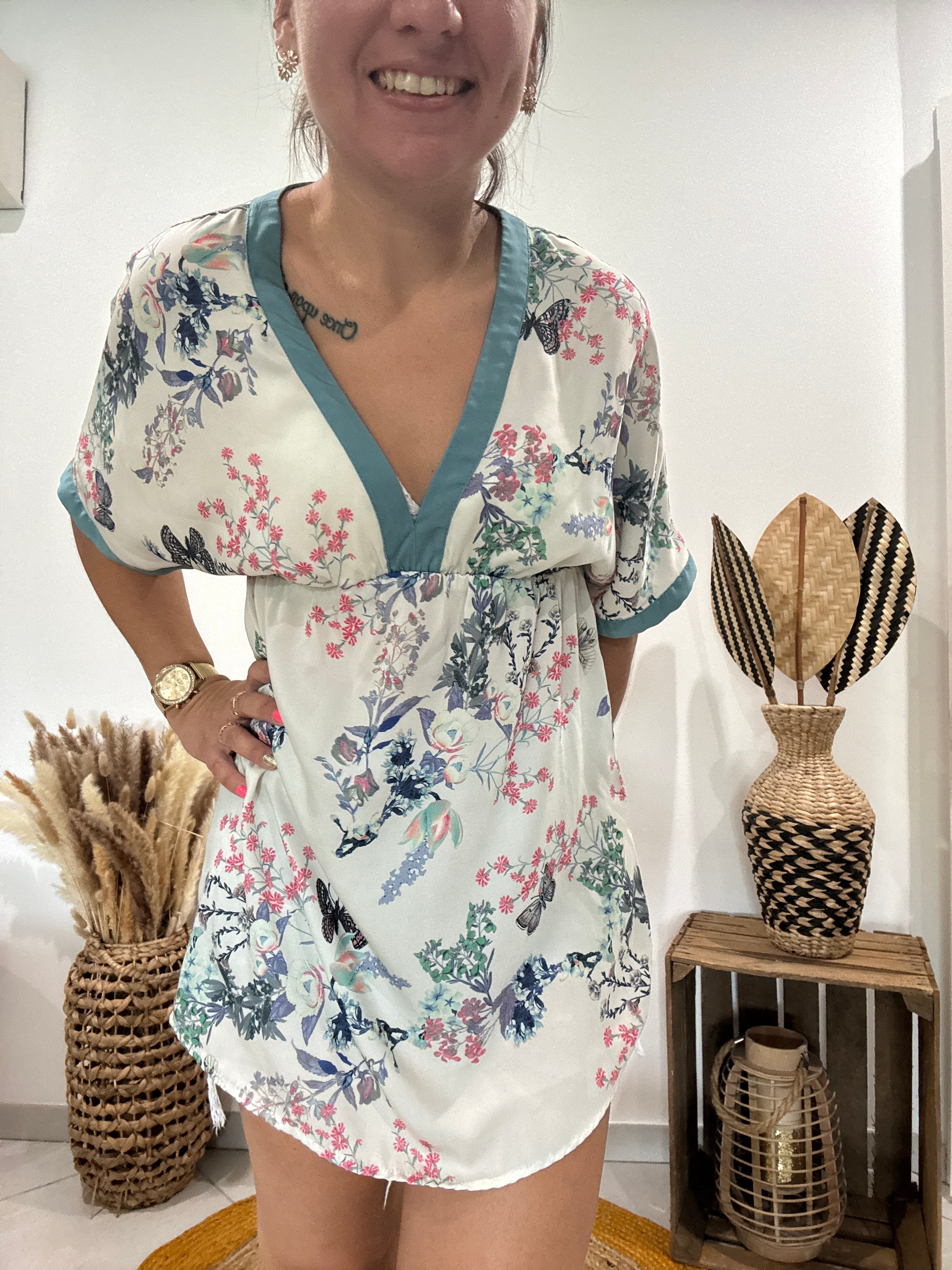 Blouse tunique imprimé japonisant Promod - 36 ♻️