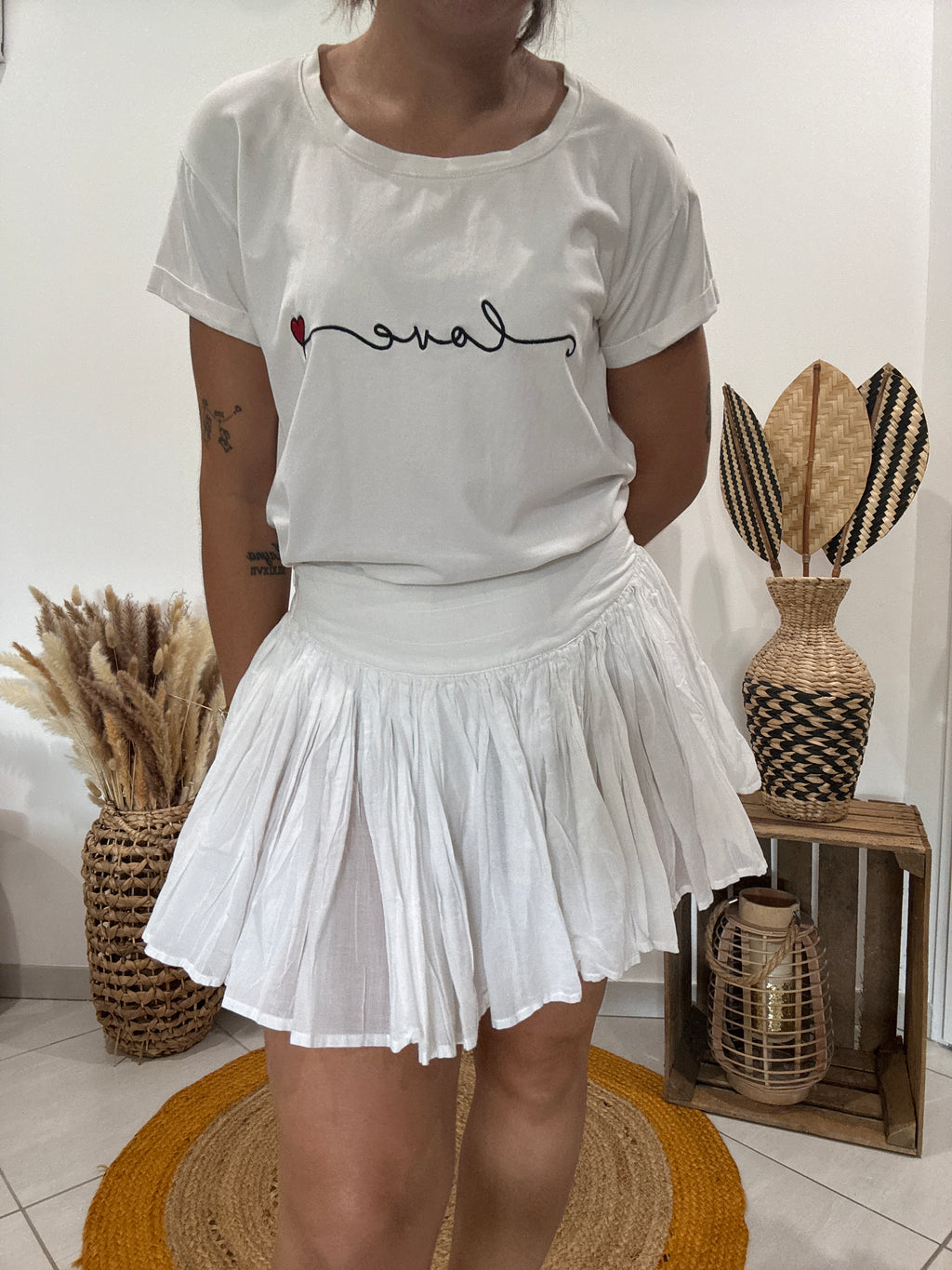 Jupe blanche à plis serrés Naf Naf - 36 ♻️