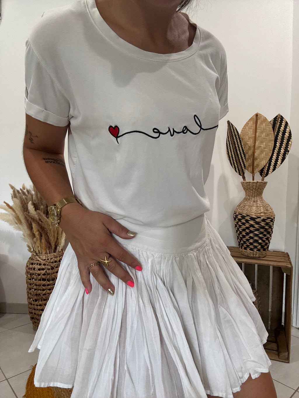 T-shirt Love ❤️ blanc - S ♻️