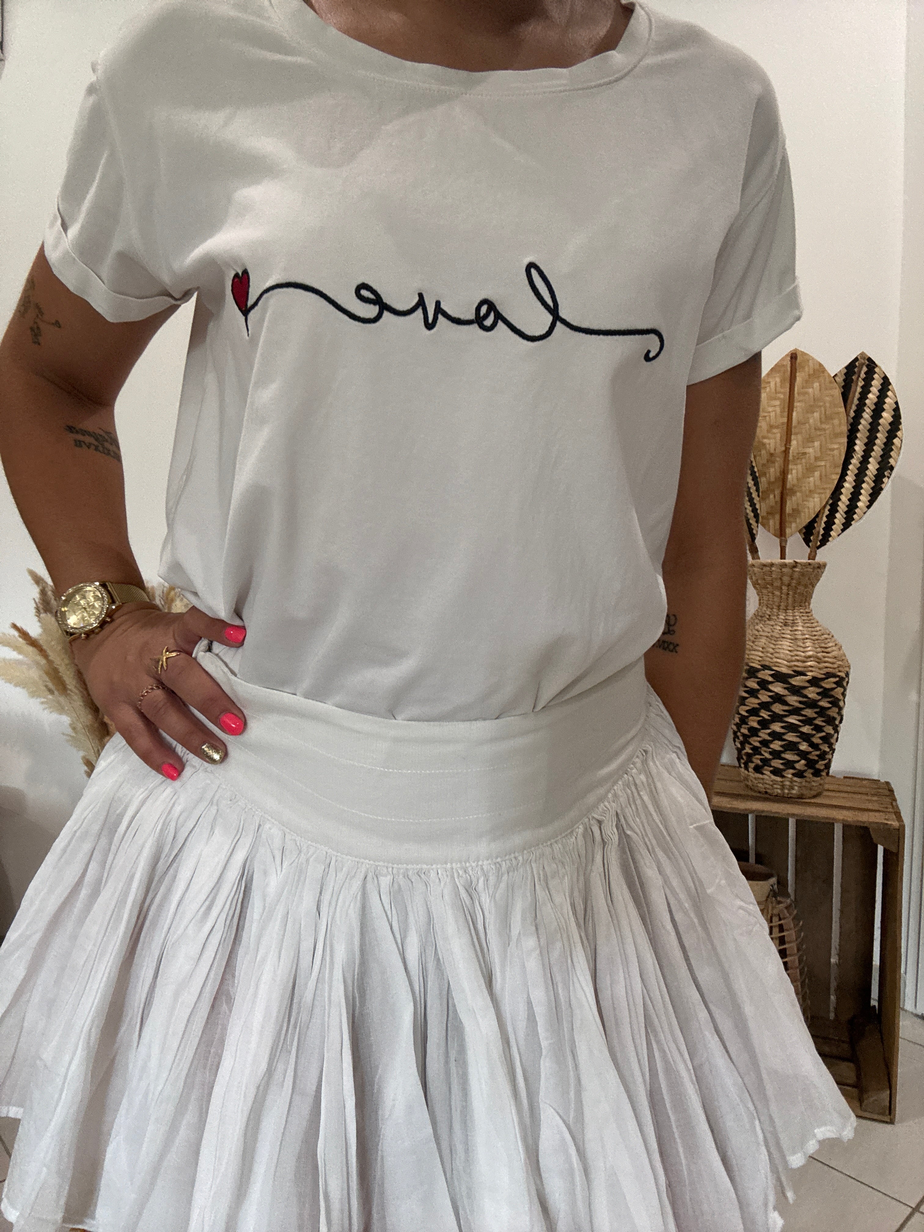T-shirt Love ❤️ blanc - S ♻️
