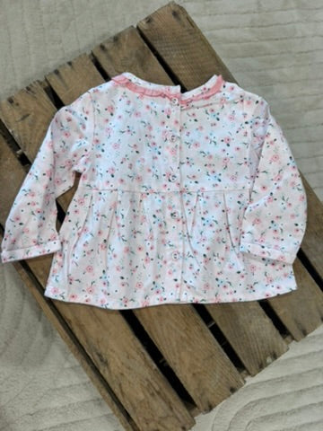 Blouse manches longues fleurie rose Sergent Major 9 mois ♻️