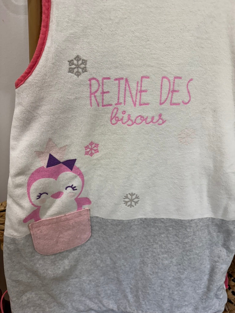 Gigoteuse en velours blanc/gris/rose Mots d'enfants - T.2 ♻️