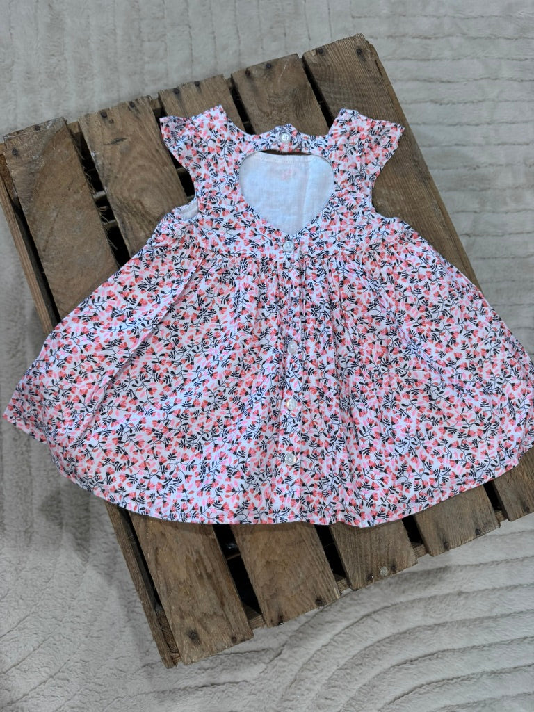 Robe "dos coeur" fleurs blanc/rose Orchestra 6 mois ♻️