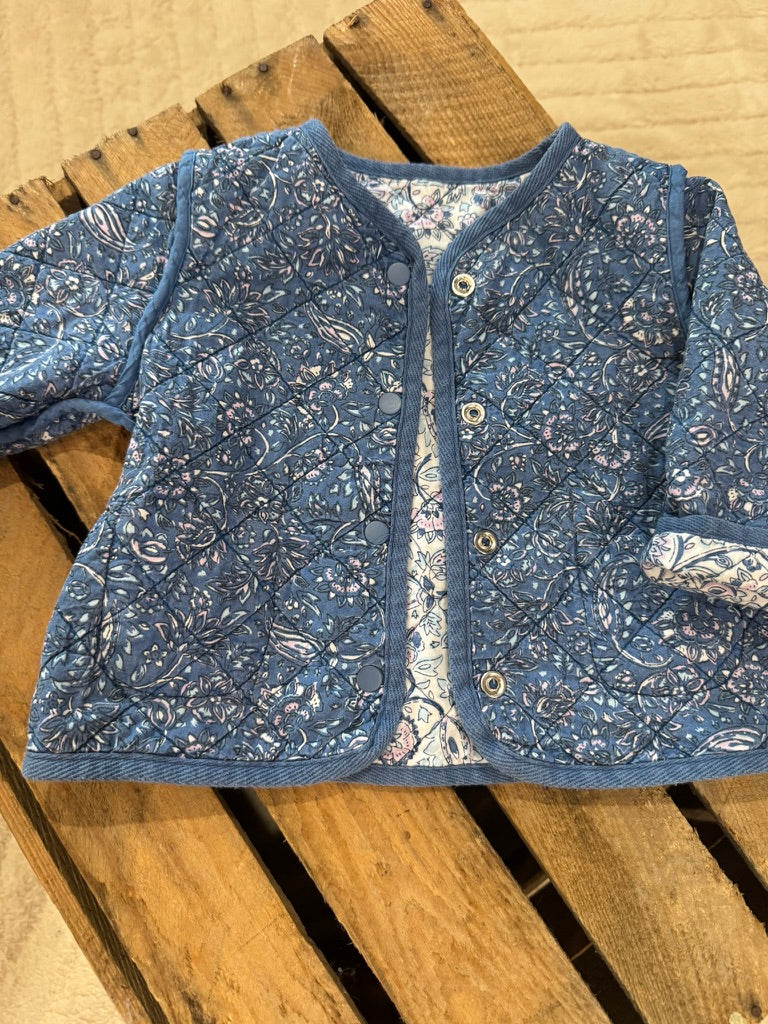 Veste matelassée réversible blanc/bleu/rose Du Pareil au Même 9 mois ♻️