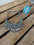 Parure collier et bracelet argent/turquoise ♻️