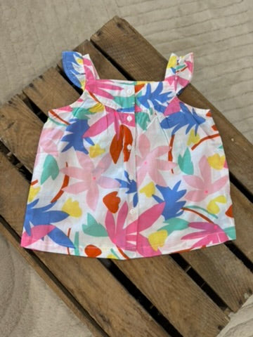 Blouse imprimé floral multicolore Du Pareil au Même 6 mois ♻️