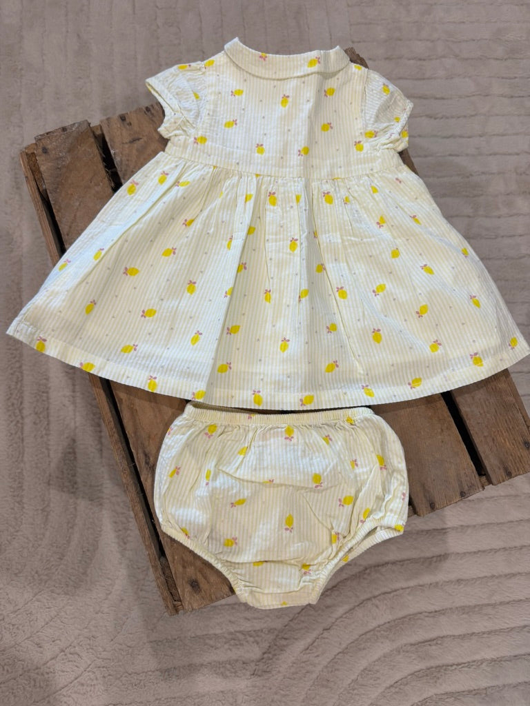 Robe "citron"+ bloomer jaune Du Pareil au Même 6 mois ♻️