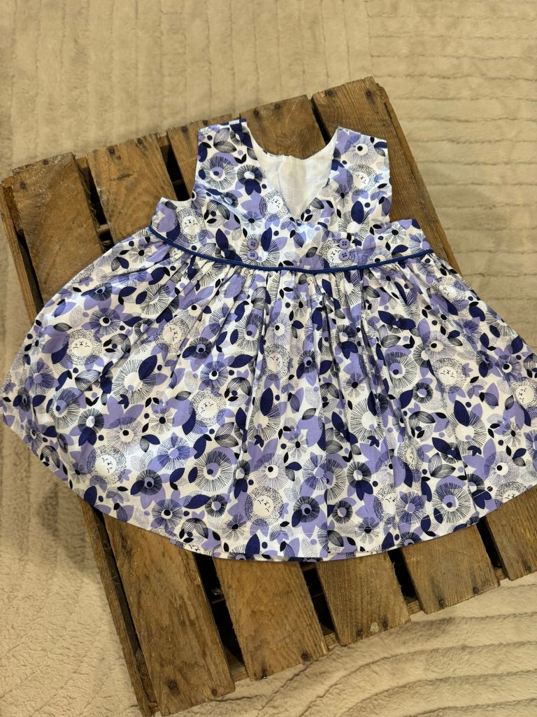 Robe "pétales" violet/blanc Du Pareil au Même 6 mois ♻️