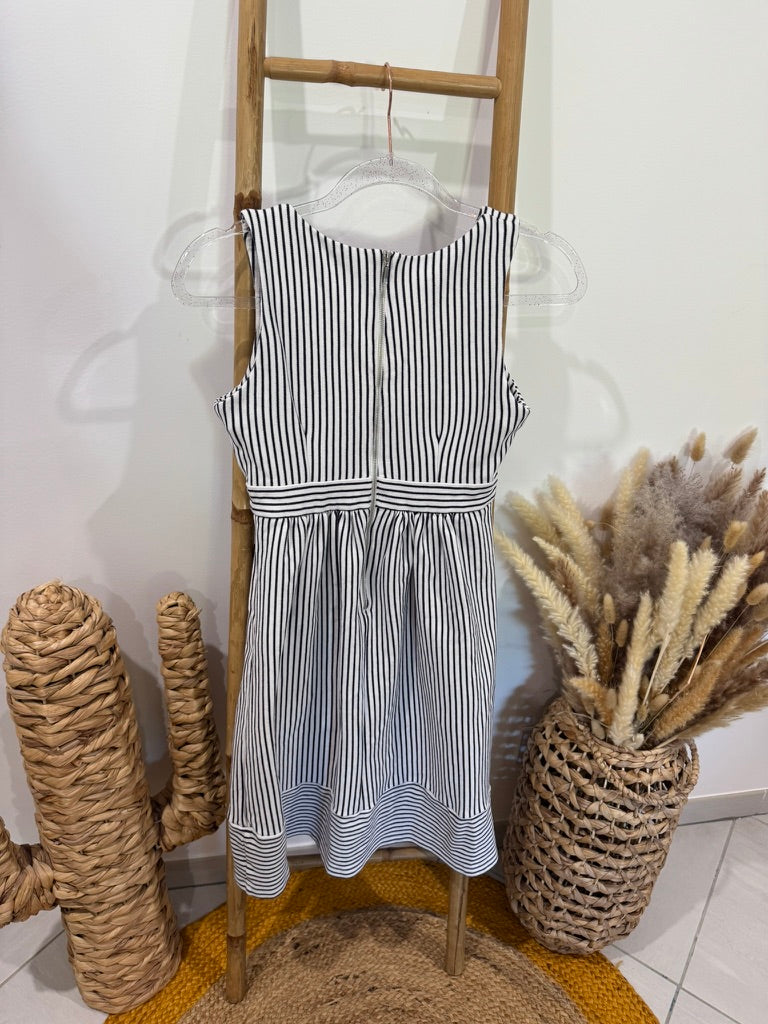 Robe évasée à rayures blanc/marine Naf Naf - XS ♻️