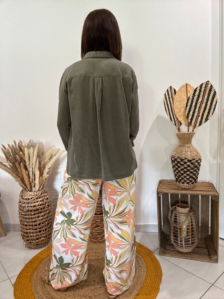 Chemise en lyocell poches poitrine kaki H&M - 36 ♻️