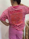 T-shirt rayé Iconic rose foncé/rose clair - fille