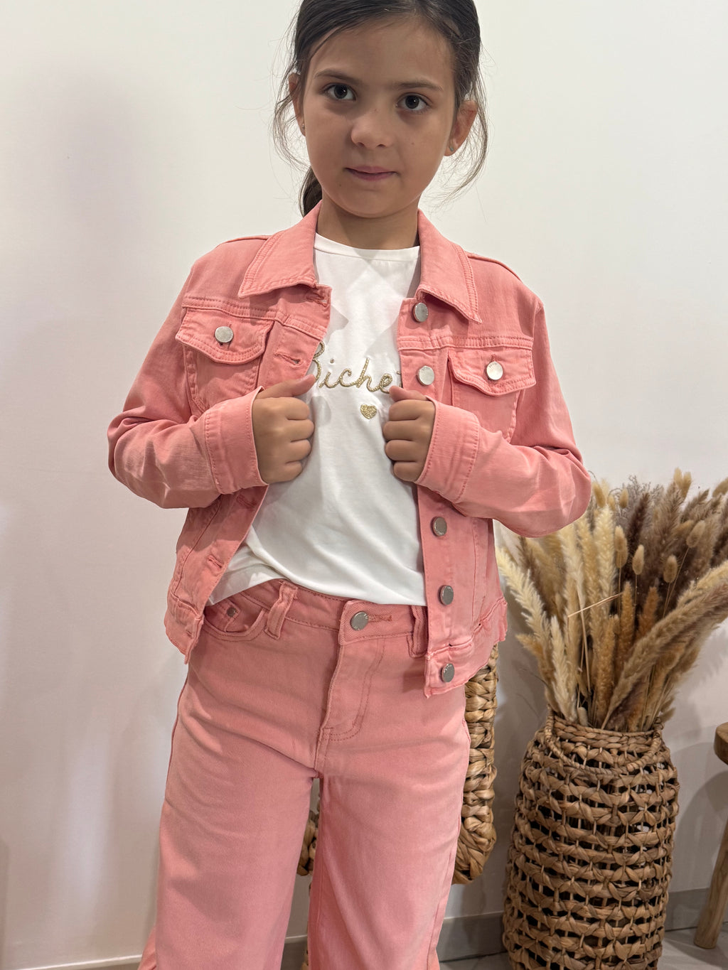 Veste en jean rose - fille